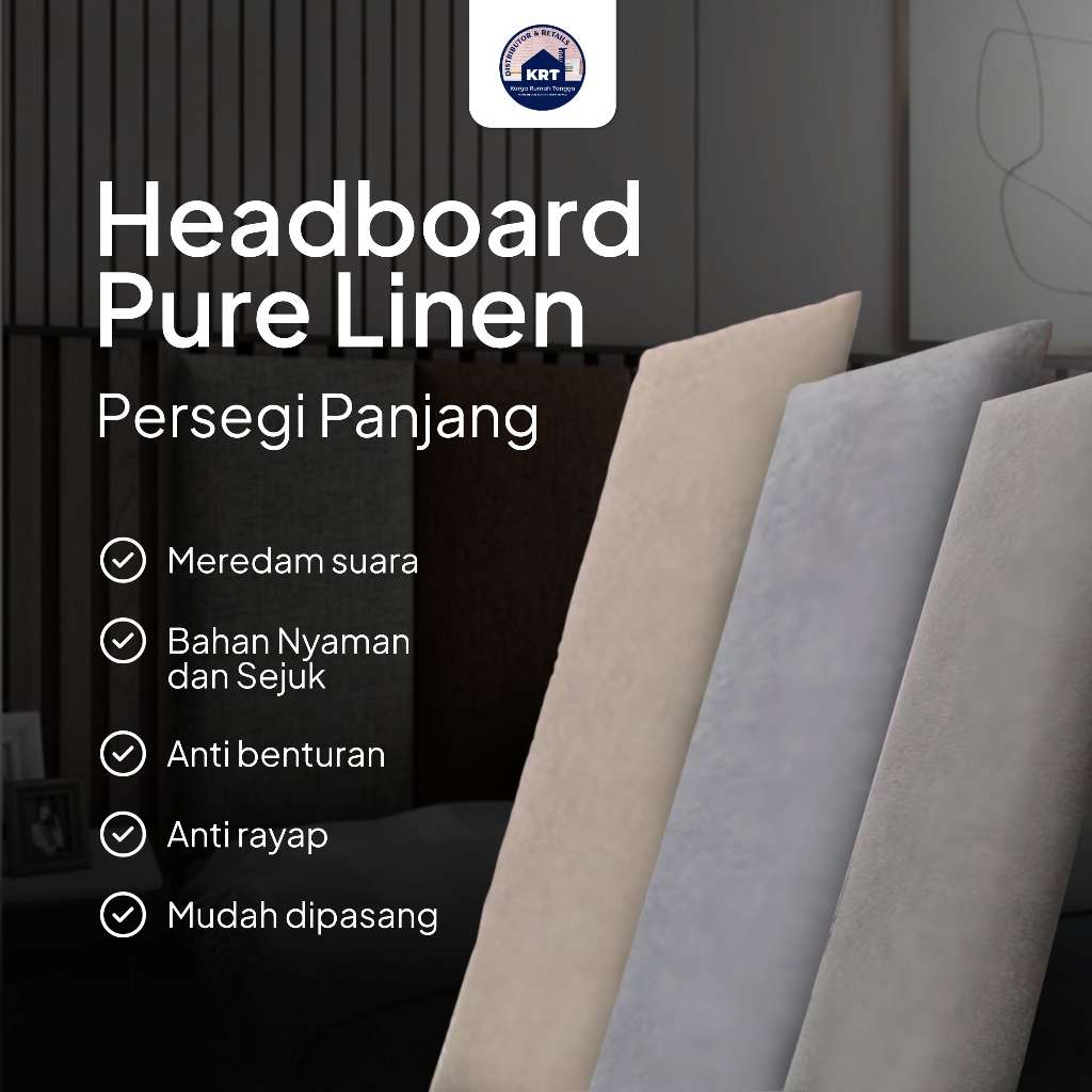 HEADBOARD  Linen Premium | Persegi  | Sandaran Kasur Aesthetik Premium Wallpaper Stiker Dinding |