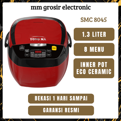 YONGMA RICE COOKER DIGITAL 1.3 LITER SMC 8045 SMC8045 SMC-8045 MAGIC COM MURAH BEKASI GARANSI RESMI