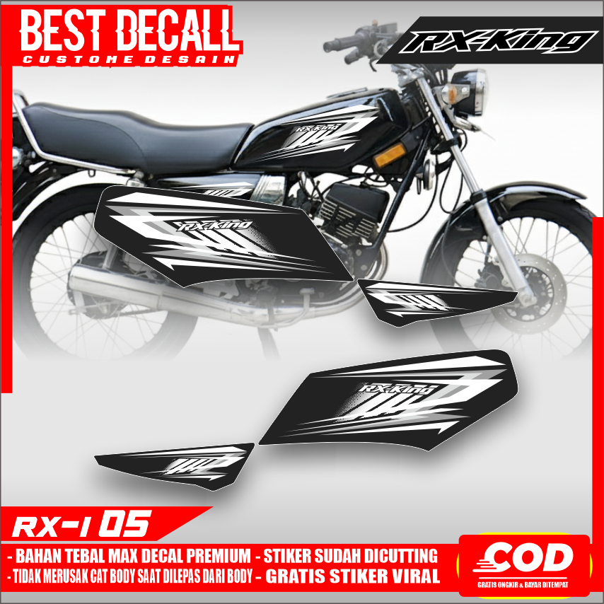 Striping Sticker Transparan UV RX-King Bahan MaxDecal Desain Minimalis Warna Putih| Pink RX-I 05