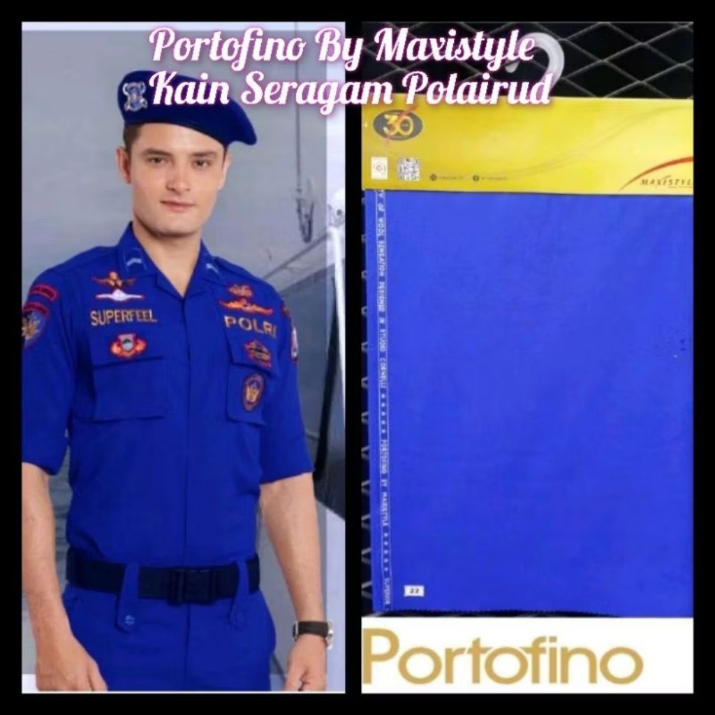 Kain Portofino By Maxistyle Bahan Seragam Resmi Polisi Perairan dan Udara Polairud Polri Harga Per 1
