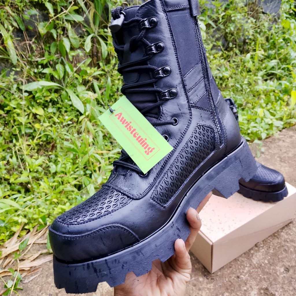 gen awisteuing sepatu PDL COMBAT boots sol radial tebal