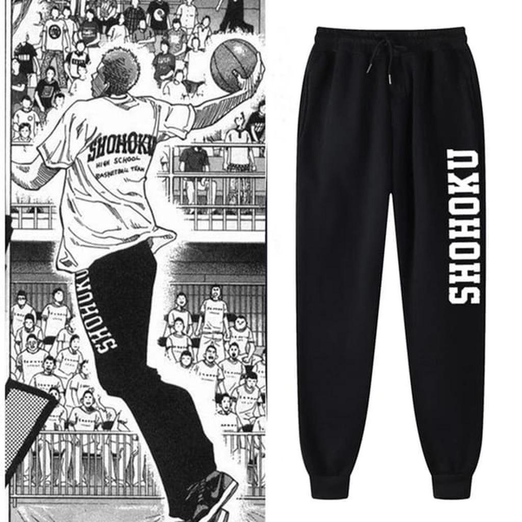 Celana Jogger Hitam Panjang Anime Slam Dunk Shohoku