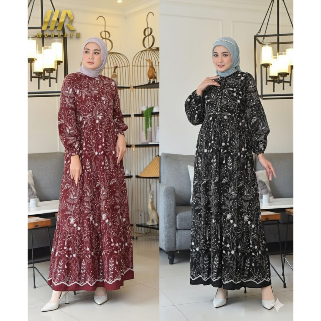 COD KATUN BORDIR TIMBUL TERBARU GAMIS KATUN BORDIR FULL FURRING