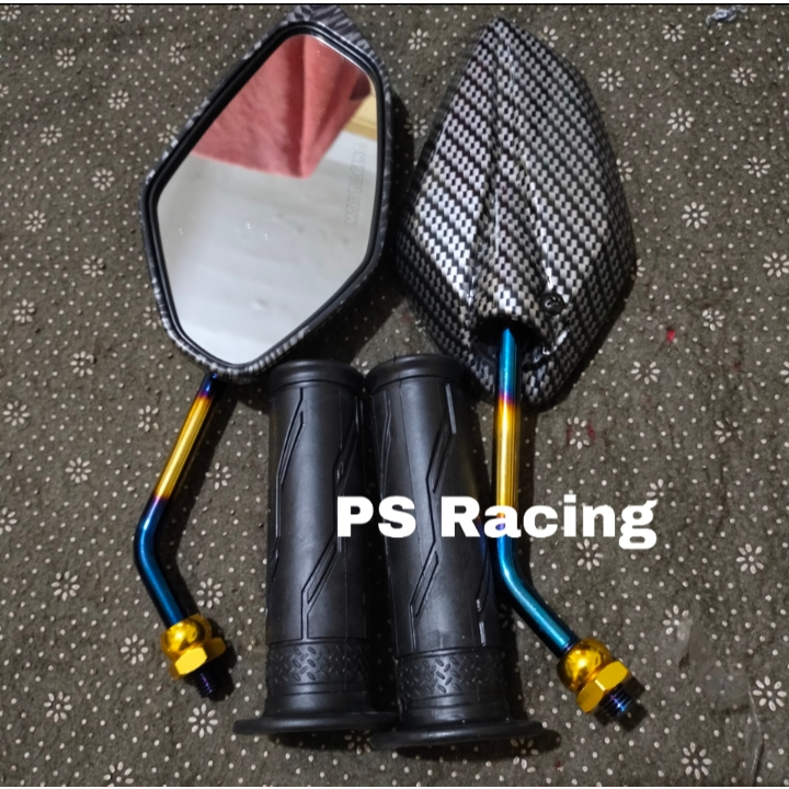 Spion Yamaha Karbon Twotone Model YAMAHA JUPITER + grip standar yamaha Universal Tangkai Twotone spi