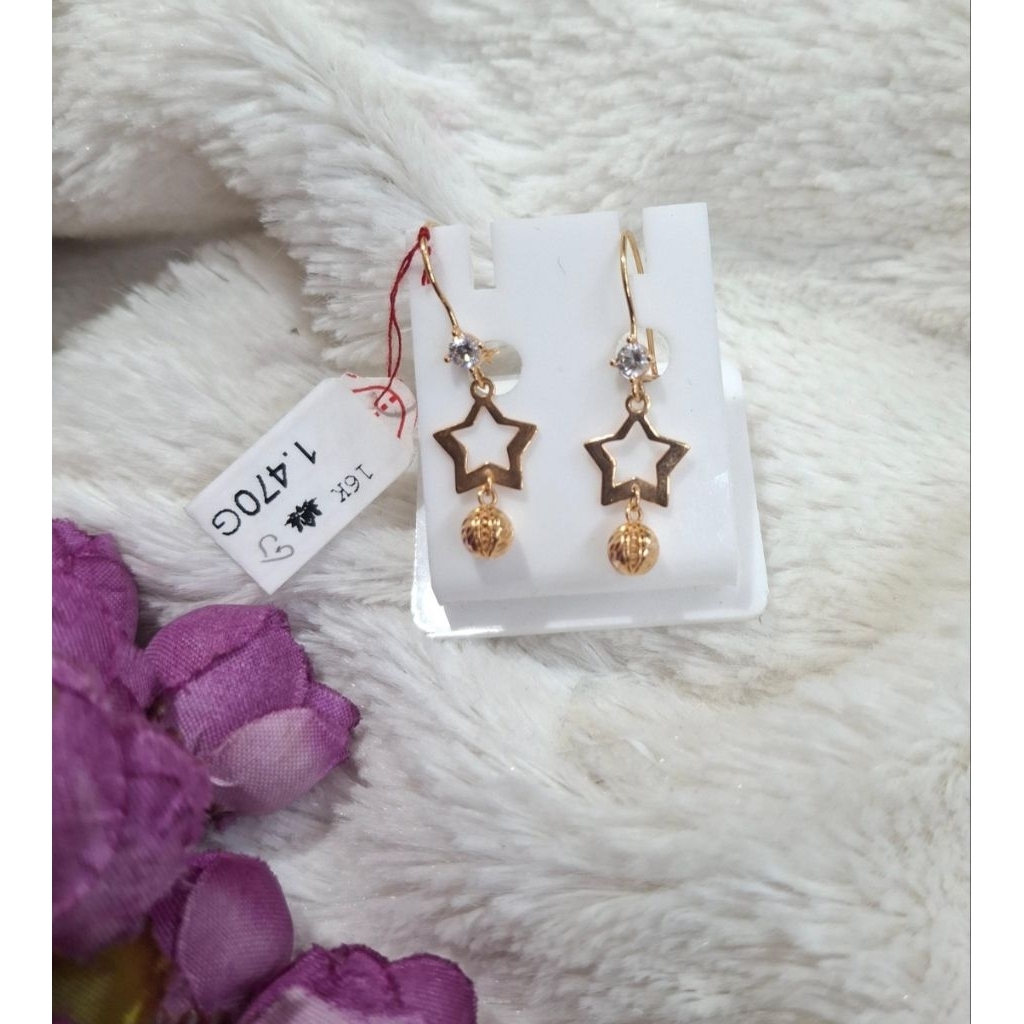 Anting emas 70 bintang bola