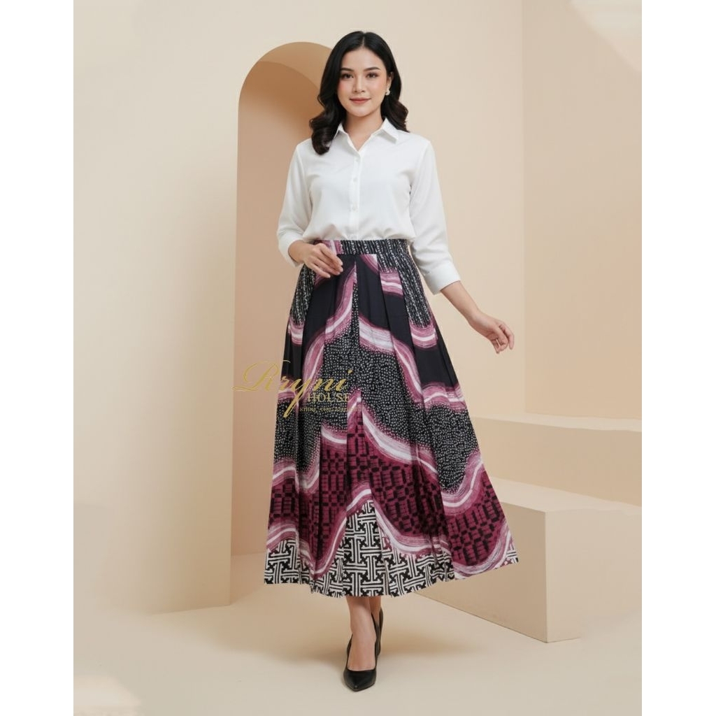 Bella Skirt ( rok batik model lipit)