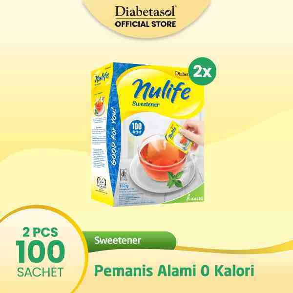 Twin Pack Diabetasol Nulife Sweetener No Calories 100x1.5g