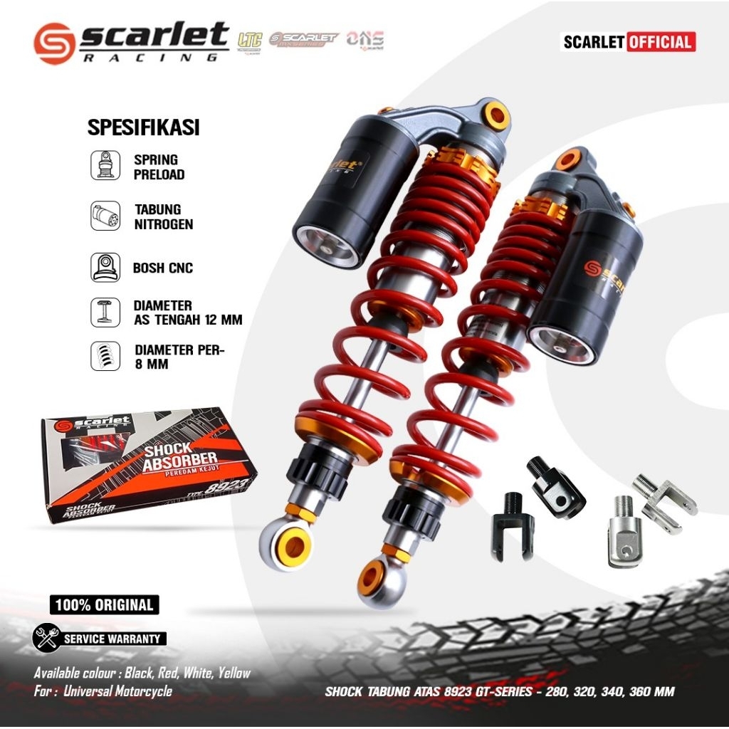 UK 280,290,300,320,340,350,360MM SHOCKBREAKER MONO SHOCK BLKG BUAT MATIC/BEBEK,TABUNG ATAS NITROGEN 