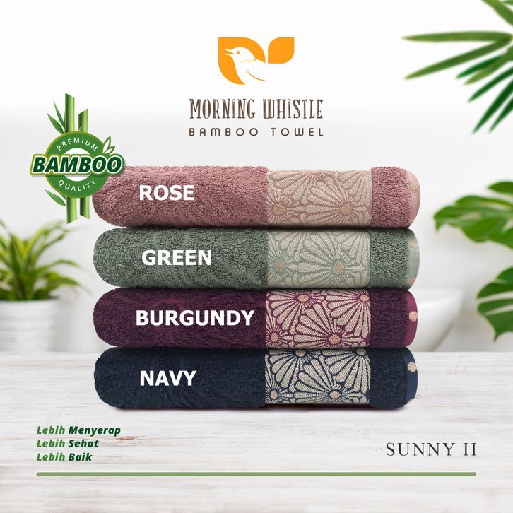 Handuk Morning Whistle Bamboo / Handuk Dewasa SUNNY uk 70 x 135 cm / 50 x 100cm