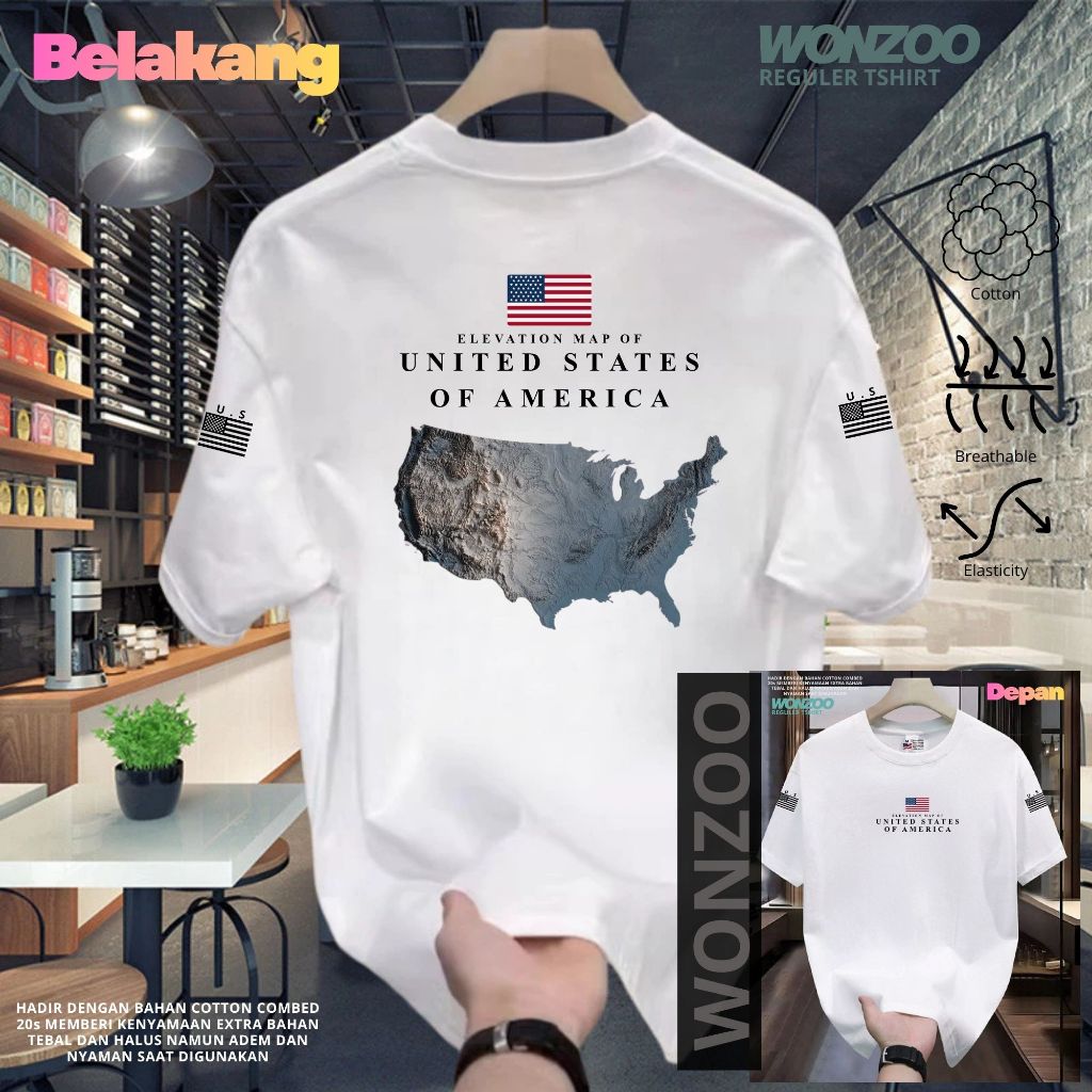 KAOS TSHIRT SOUVENIR USA AMERICA/AMERIKA - PREMIUM QUALITY