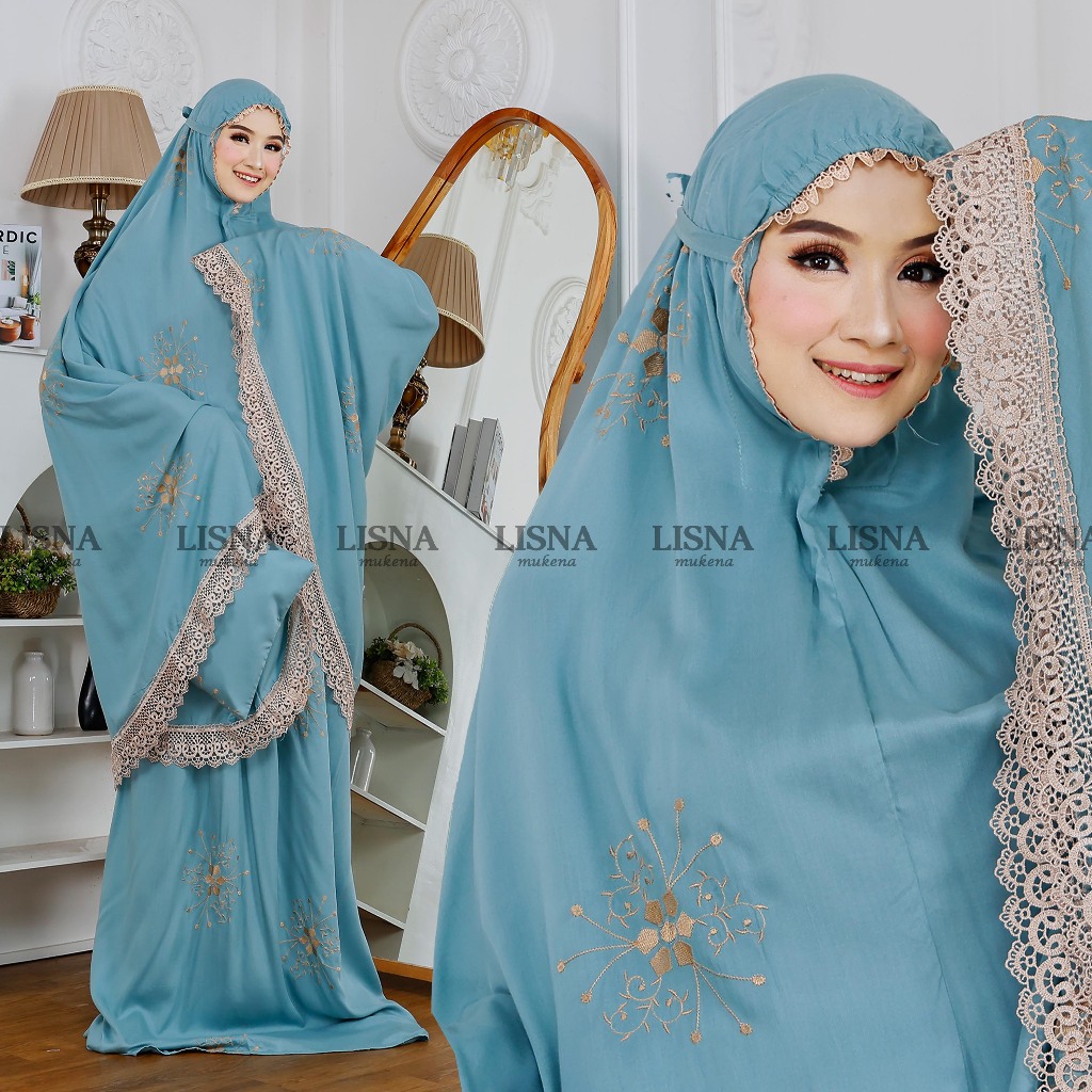 Lisna Mukena - Mukena Dewasa Rayon Bordir Premium Starla Series Mukenah