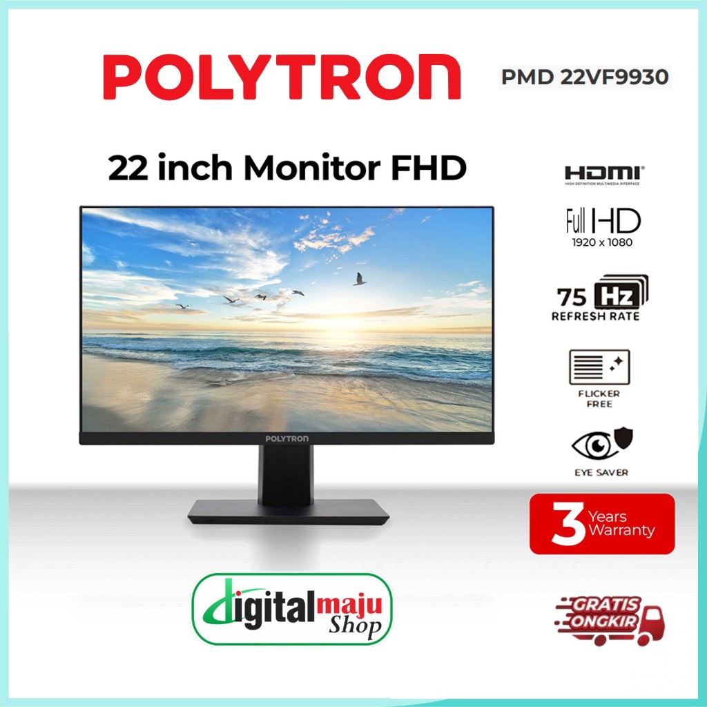 Polytron PMD 22VF9930 Monitor 22 Inch Full HD VA 75Hz