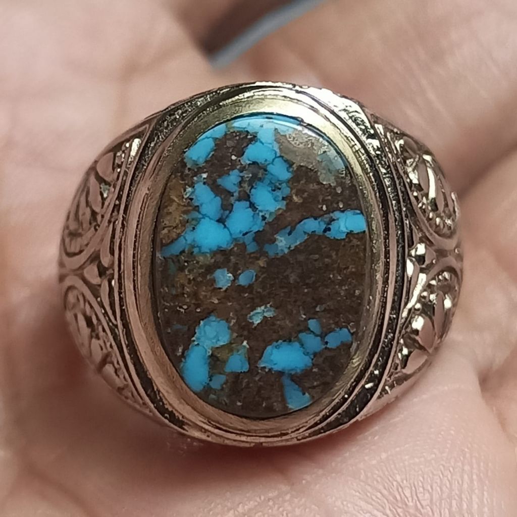 pirus Persia biru pancy serat emas