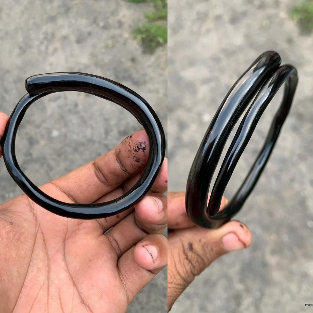 Gelang Akar Bahar Hitam Polos Lentur Asli Berkualitas / Akar Bahar Asli