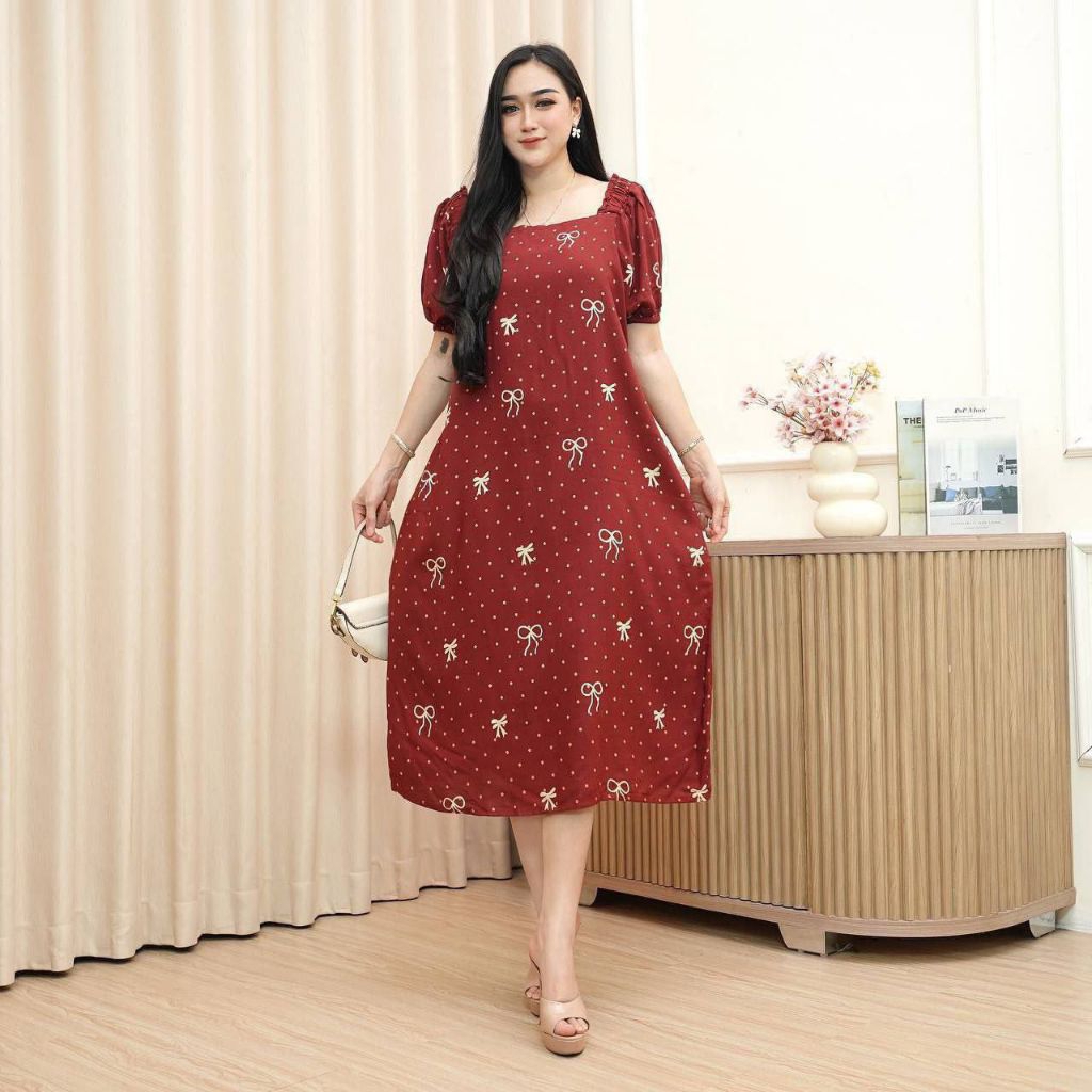 DRESS PITA JUMBO LD 120 Rayon Daster Midi Wanita