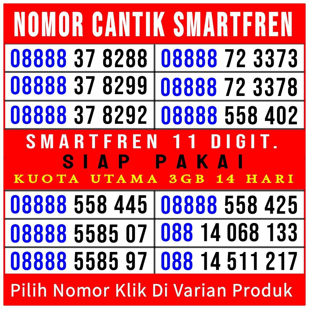 Kartu Perdana Nomor Cantik Smartfren 11 Digit Murah 4G/5G Lte