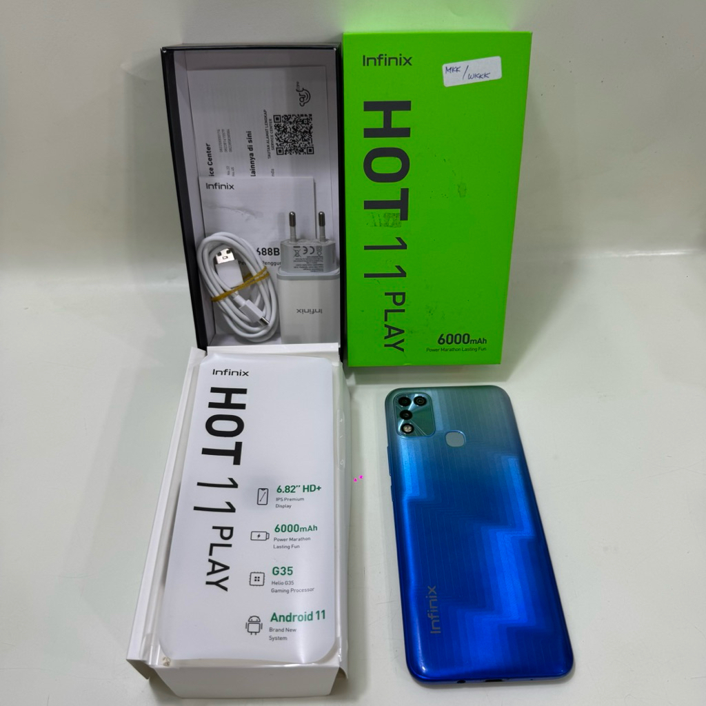 Infinix Hot 11 Play 4/64gb Fullset Second Garansi Resmi