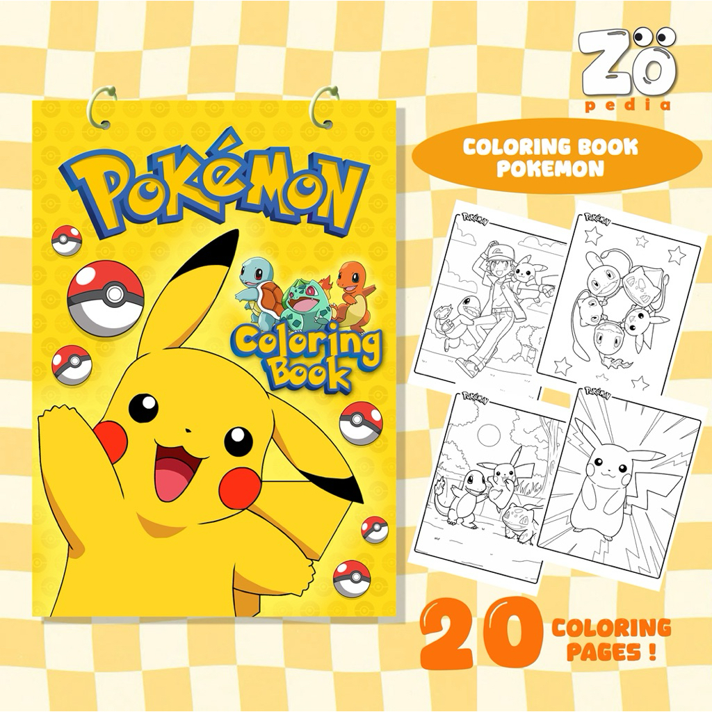 POKEMON Coloring Book |Buku Mewarnai POKEMON| 20 Halaman Buku Mewarnai