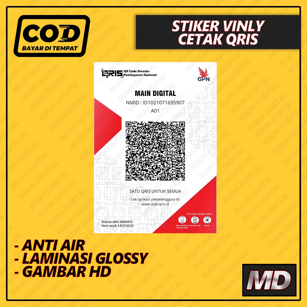 STIKER QRIS LAMINASI GLOSSY