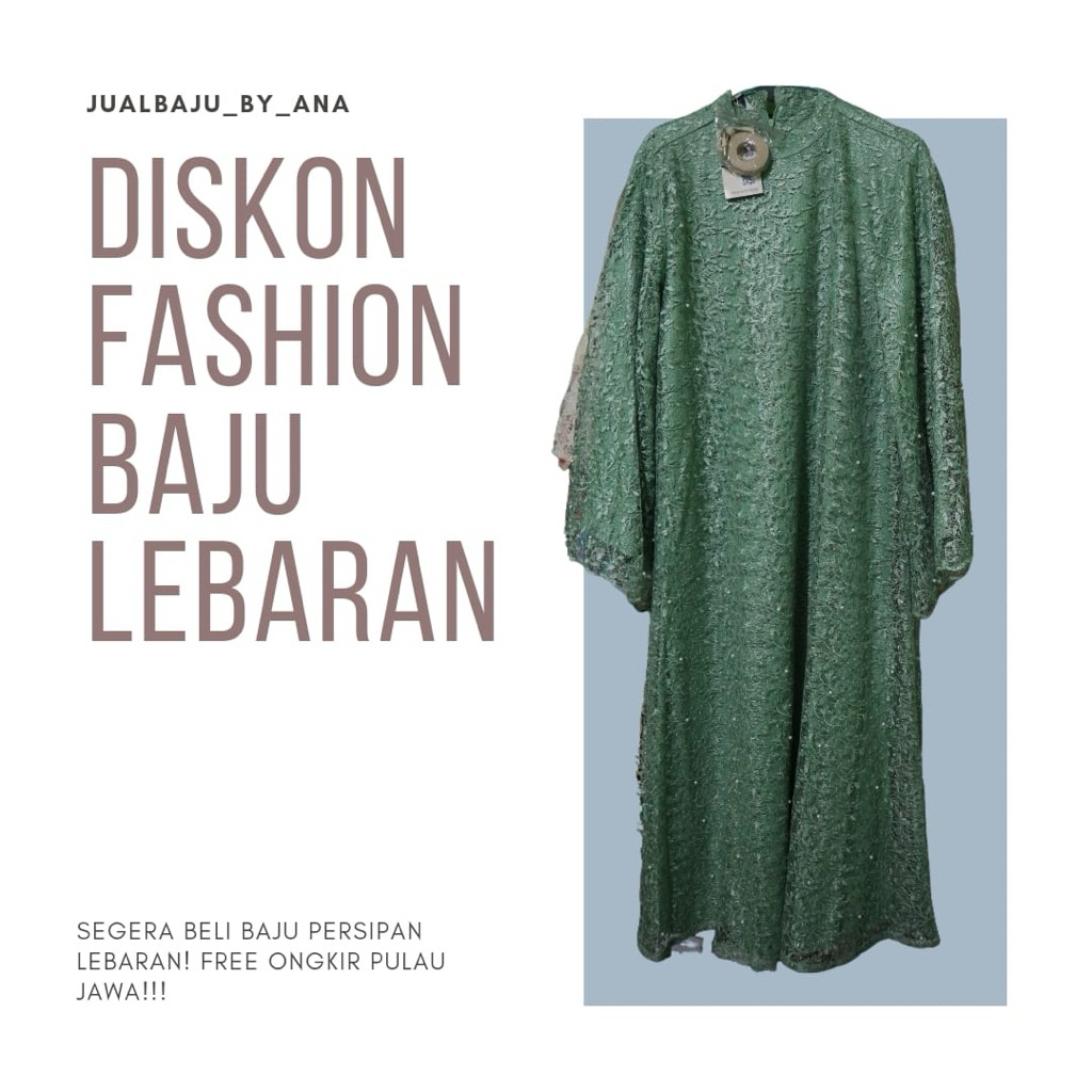 baju brukat hijau sage