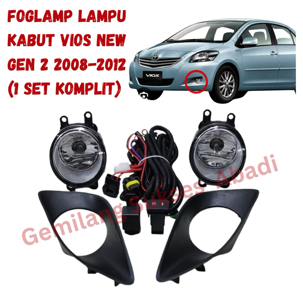 FOGLAMP LAMPU KABUT VIOS NEW GEN 2 2008-2012 KOMPLIT