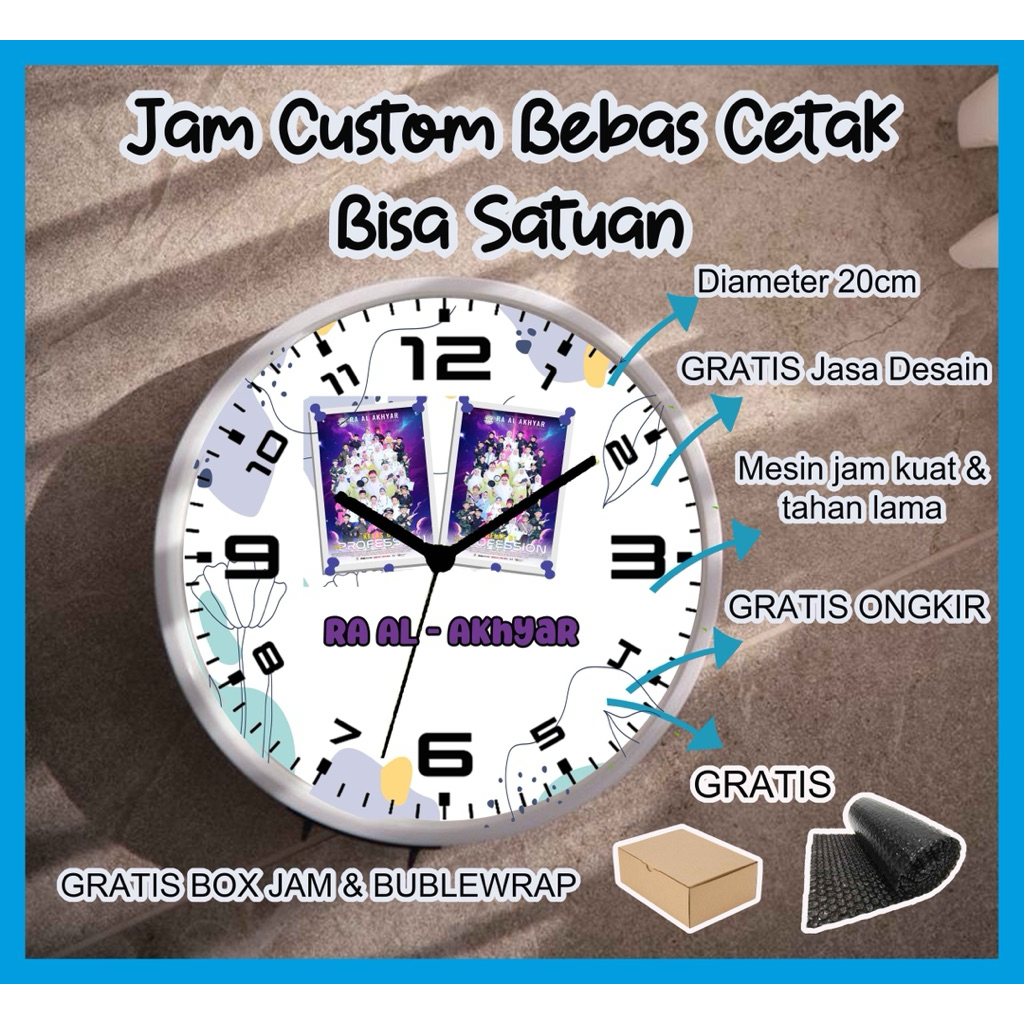 Jam dinding custom | Custom jam dinding | Souvenir jam | Souvenir jam dinding