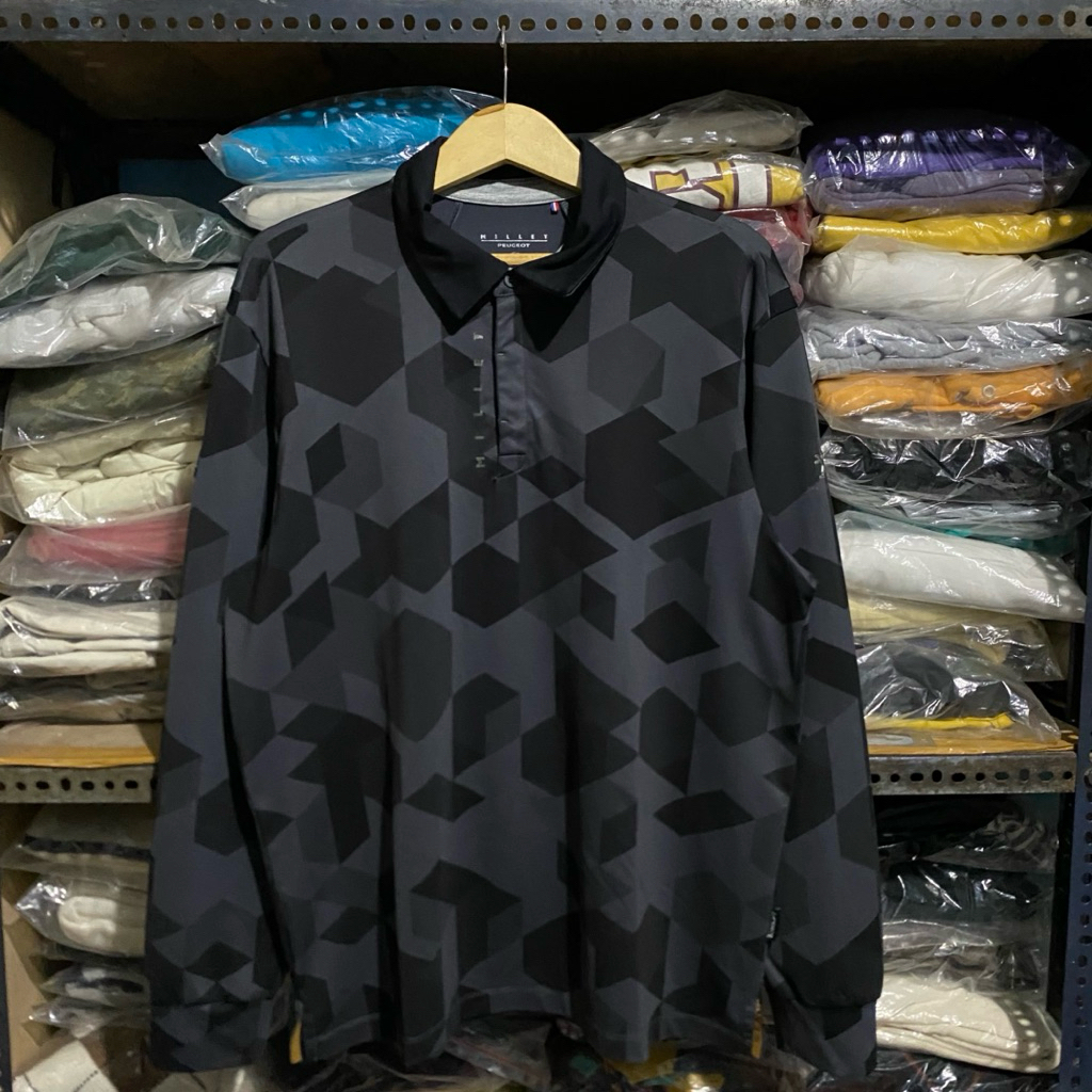 Millet x Peugeot Pattern L/S Polo Hitam Size 110 72x59