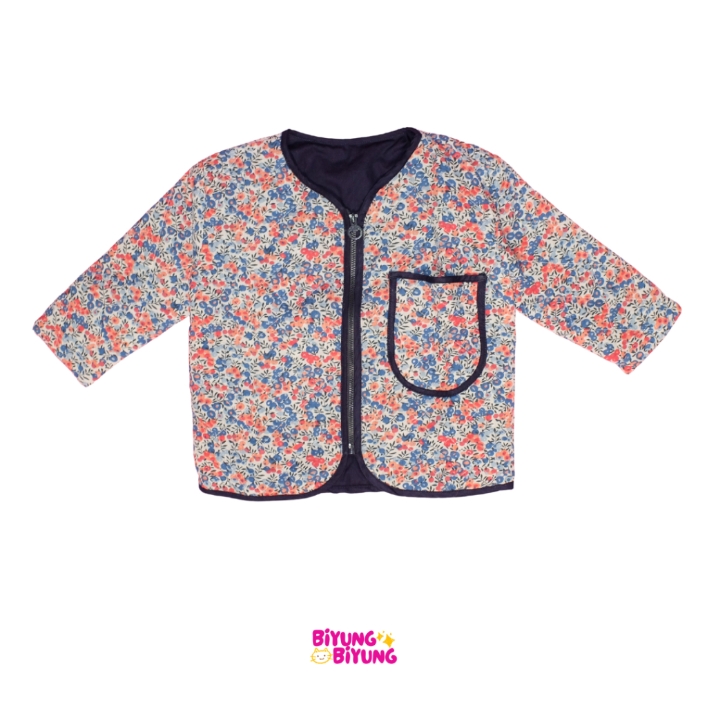 BIYUNG BIYUNG Binar Puff Jacket | Jaket Tebal Busa Anak Motif Floral Bunga