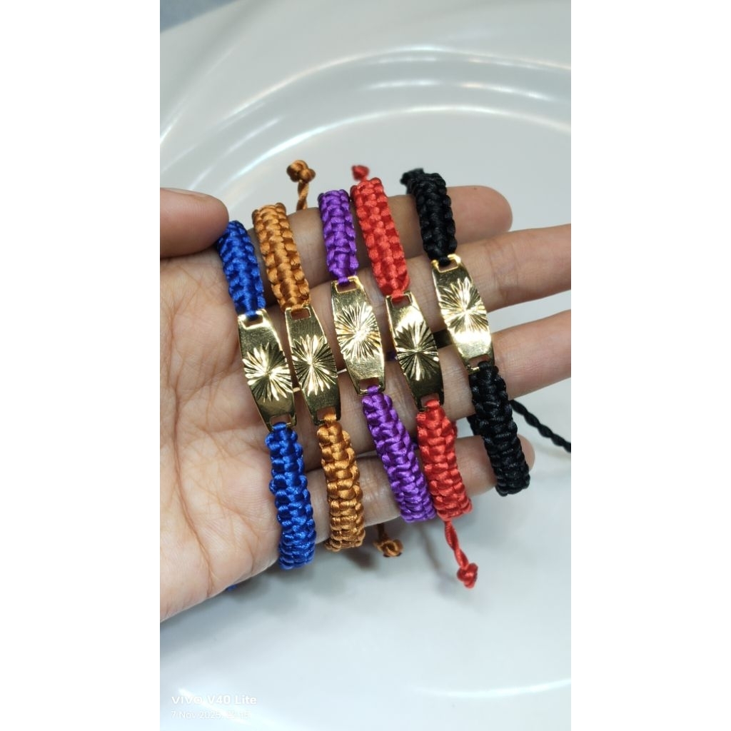 Gelang wanita, gelang plat lapis emas, gelang tali serut