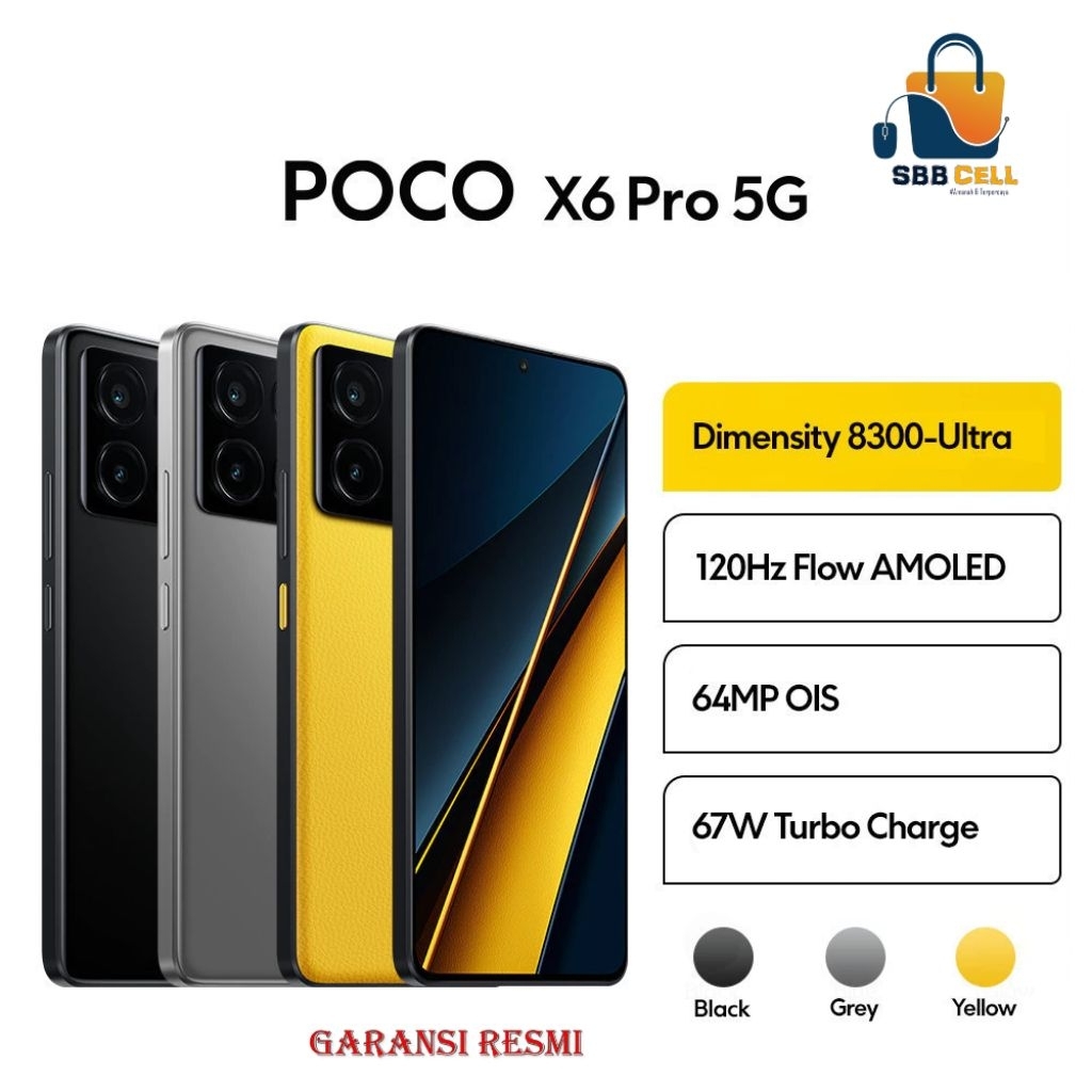 HP XIAOMI POCO X6 PRO 5G 12/512 GB - POCO X6 PRO 5G RAM 12GB ROM 512GB GARANSI RESMI