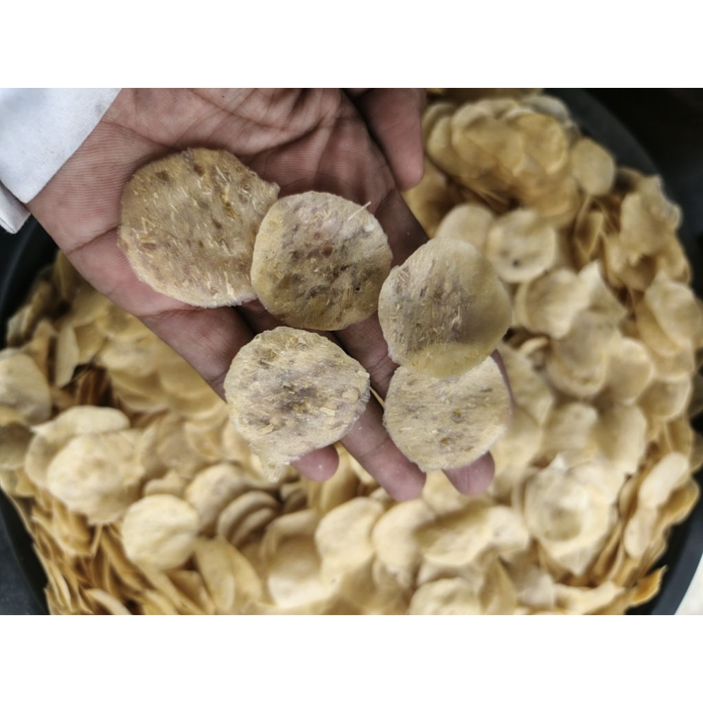 kerupuk opak singkong mentah dari medan ukuran besar sedang 500 gram