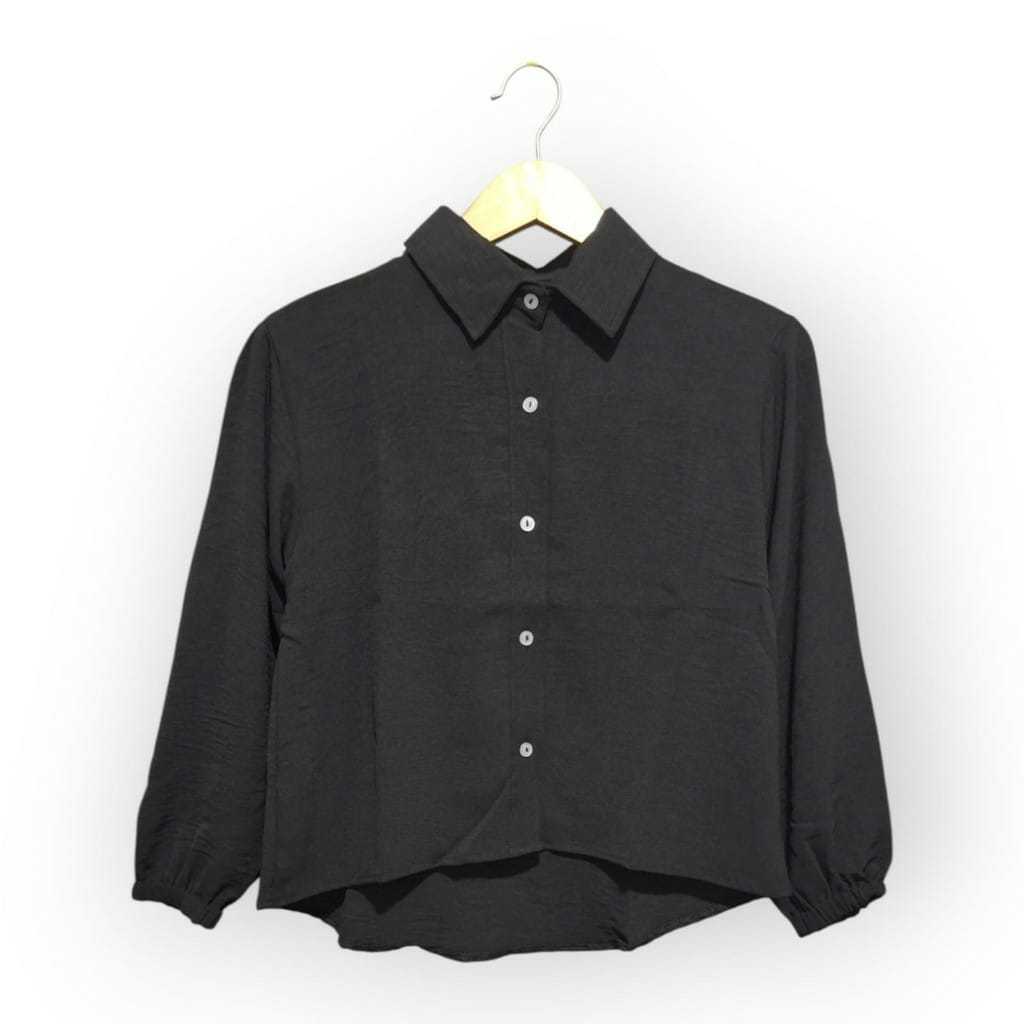 Atasan Kemeja Wanita/Blouse Crop Top Lengan Panjang  Kerut Crinkle AirFlow Premium