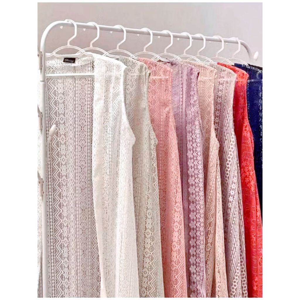 Outer Brukat Panjang Tanpa Lengan Kardigan Wanita Kondangan Kekinian