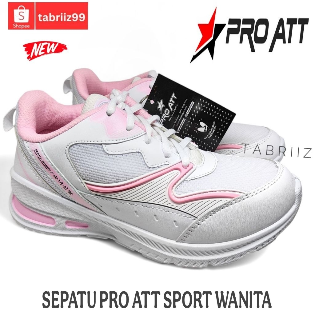 BARU Sepatu Sport PRO ATT Wanita PUTIH - Sepatu Olahraga Wanita - Sepatu Lari Jogging Wanita PRO ATT