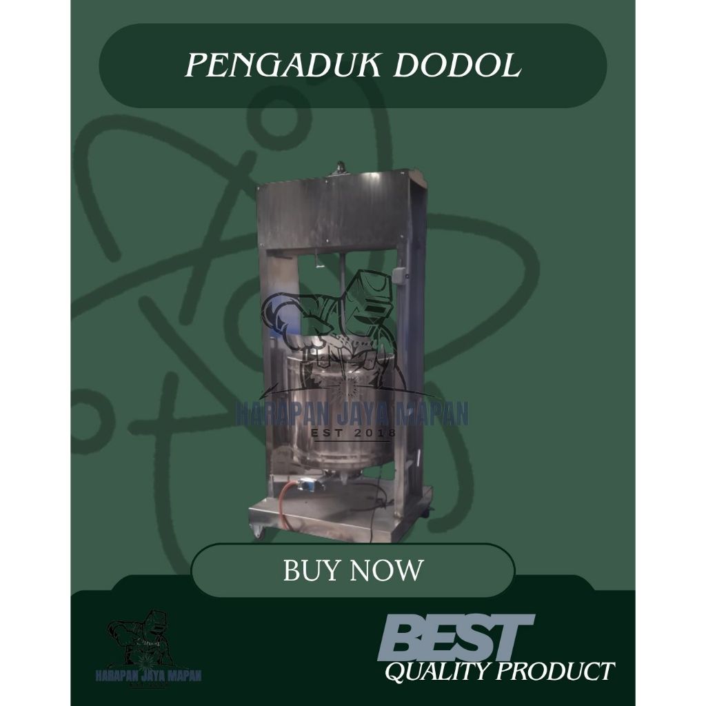 Mesin pengaduk adonan dodol, jenang dan selai kapasitas 25 liter