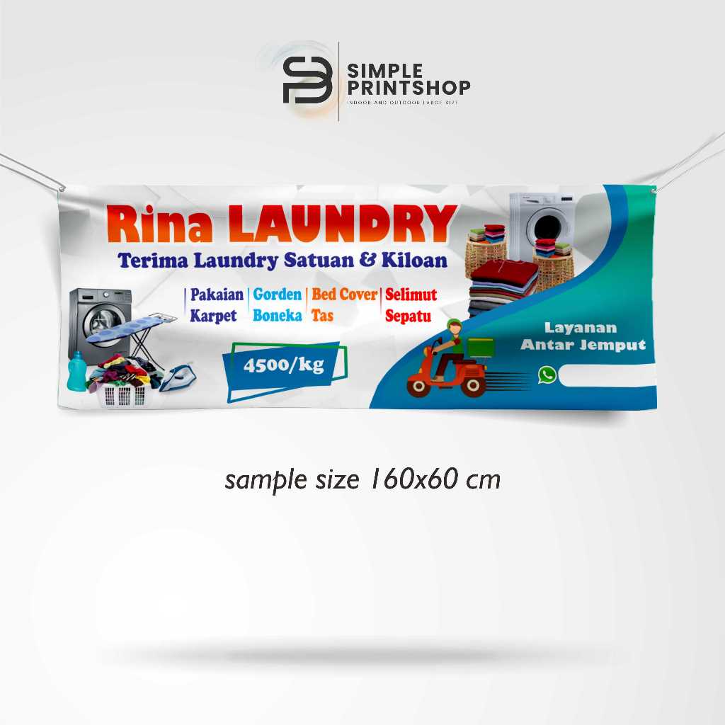 Spanduk Banner Laundry Bebas Request Design
