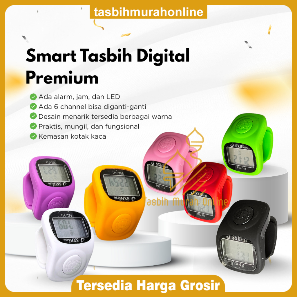 [TMO] SMART TASBIH DIGITAL PREMIUM 6 CHANEL + ALARM FLEKSIBEL + LED + JAM
