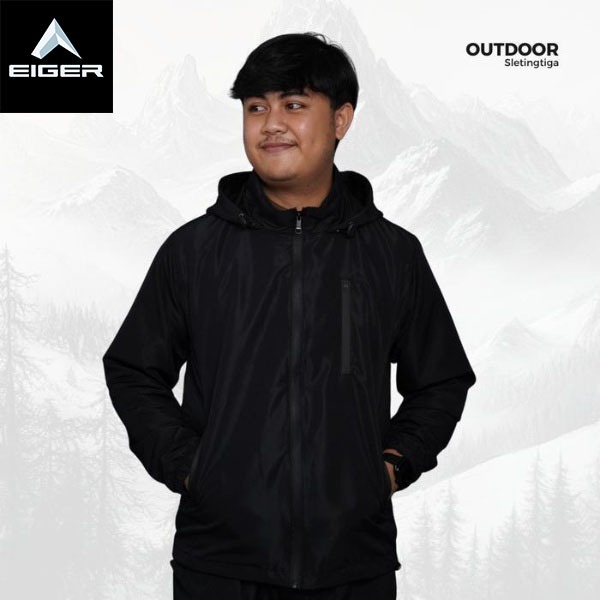 Eiger Hike Adventure - Jaket Taslan Jn Waterfroop Pria - Jaket Anti Air Dan Angin - Jaket Parasut