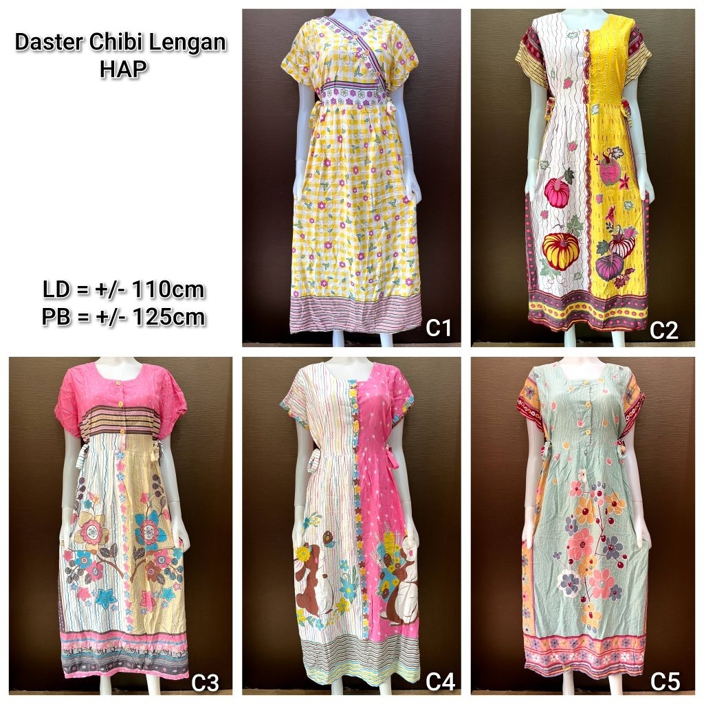 Daster Chibi Lengan HAP Rijek Sablon Minor LD 110 Adem BUSUI Friendly (Harap Dibaca Sebelum Membeli)