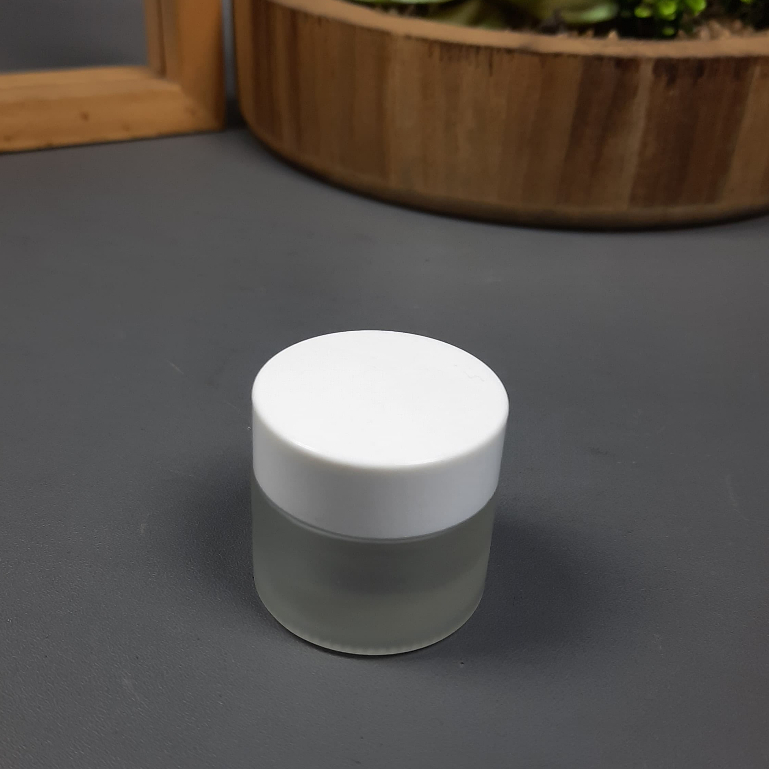 Pot Cream 10 gram kaca / Pot Kaca 10 gram Frosted Tutup Putih / Pot Jar Kaca 10 gram