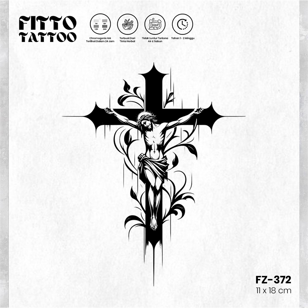 Tato Temporer Yesus Salib Bunda Maria Stiker Tatto Sementara Tahan Lama Tinta Herbal Fruit Ink
