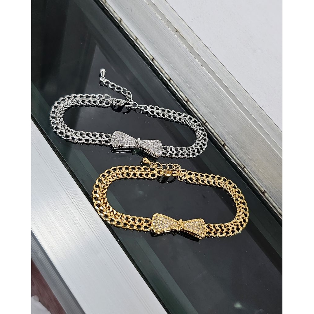 gelang rhodium, gelang pita mata , gelang dewasa