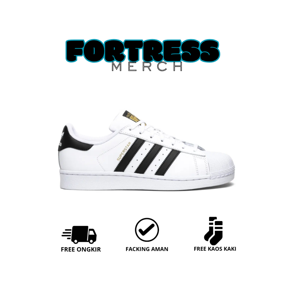 sepatu  superstar white black