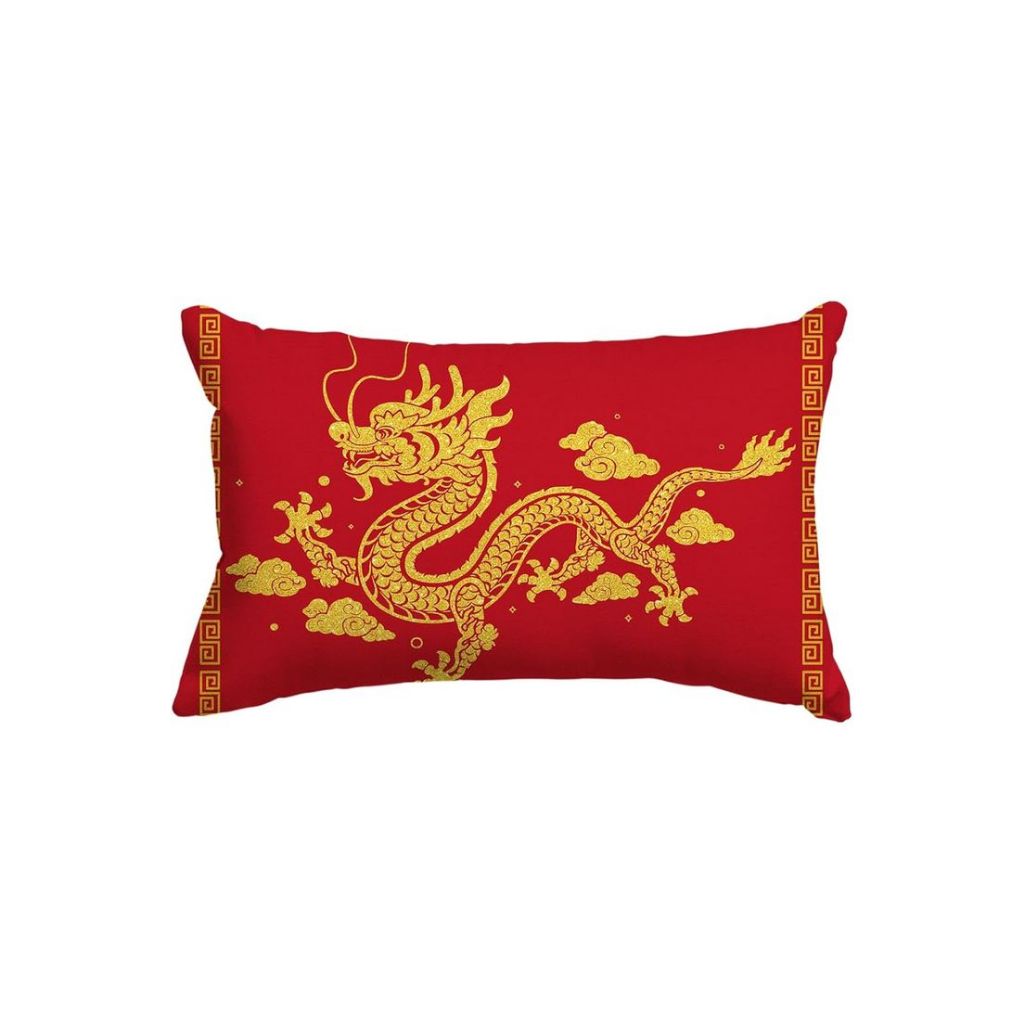 Bantal Imlek Motif The Dragon Chinese Lunar Bantal dekorasi Sofa