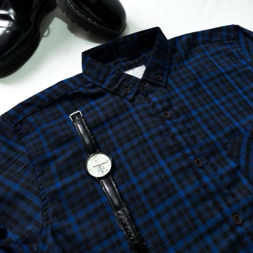 KEMEJA FLANEL F2D LENGAN PANJANG BAHAN SEMI WOL ET 46