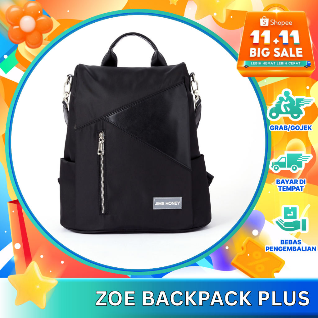 JIMS HONEY ZOE PLUS BACKPACK TAS PUNGGUNG RANSEL WANITA WATERPROOF ANTI AIR ANTI MALING