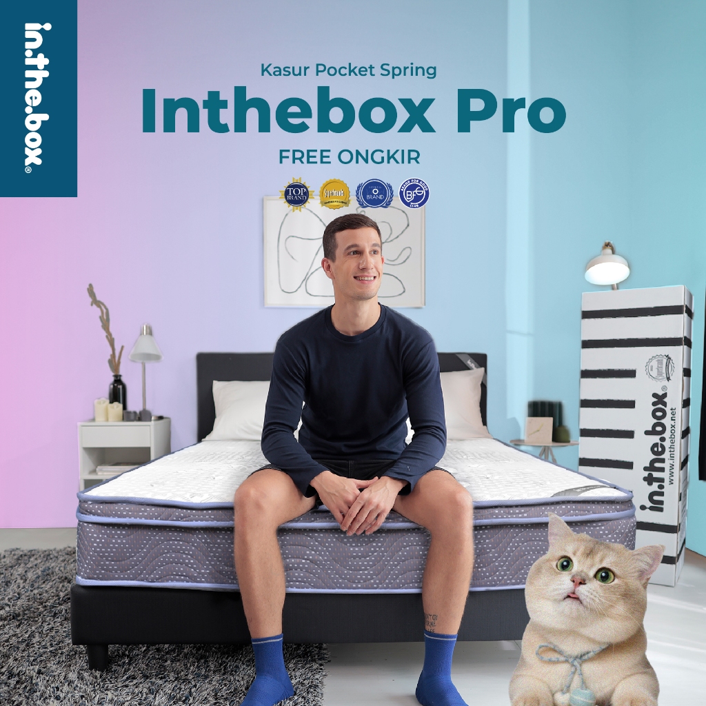 Kasur Spring Bed Bonnell IN THE BOX Pro Nyaman Berkualitas - Free Bantal Garansi 10 Tahun