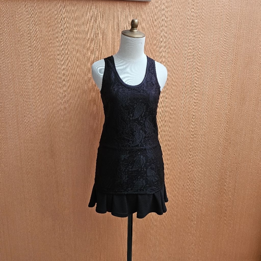 atasan kaos wanita hitam lace GLAD NEWS cewek S cute sexy