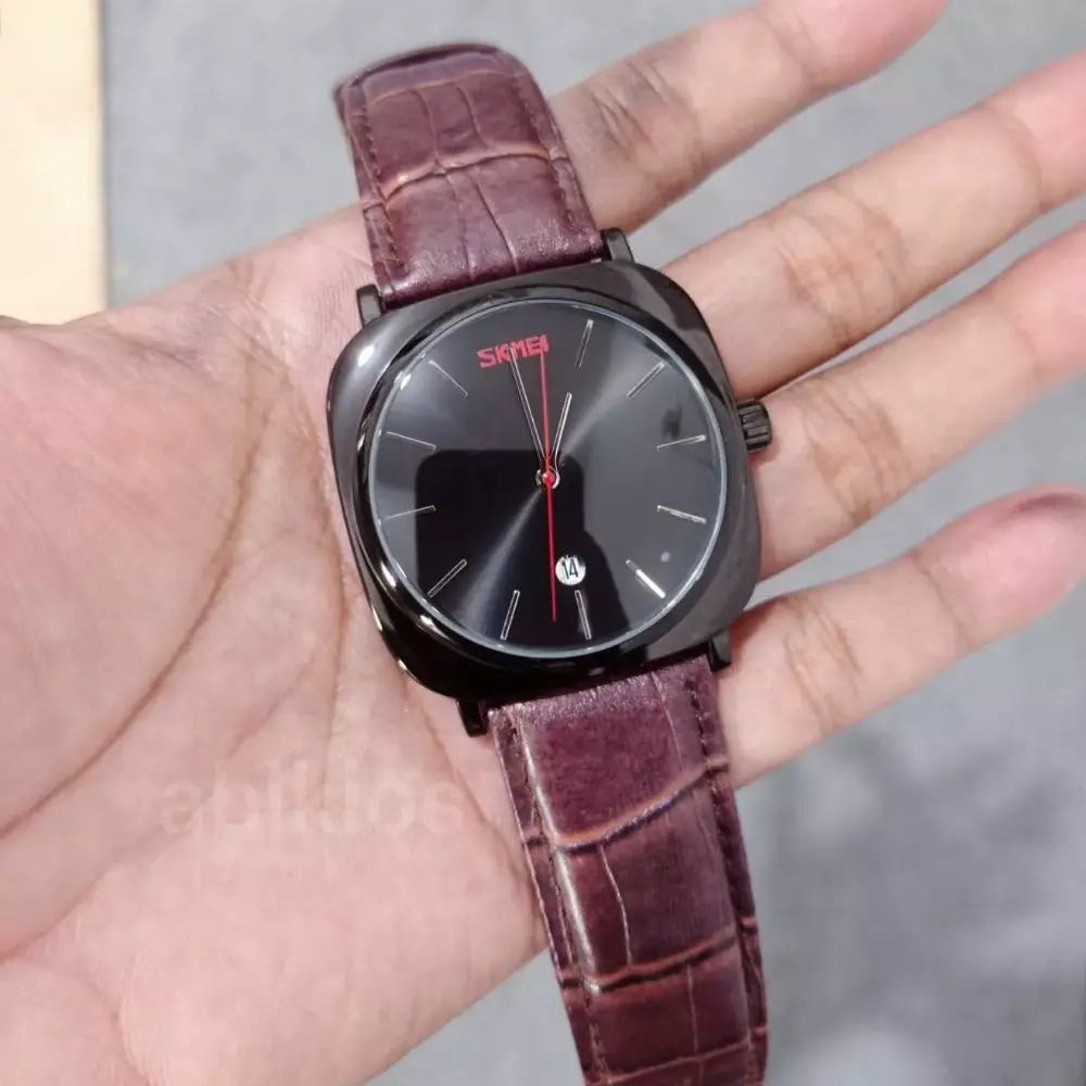 skmei 9266 originl jam tangan analog kulit keren pria dan tipis ada tanggal