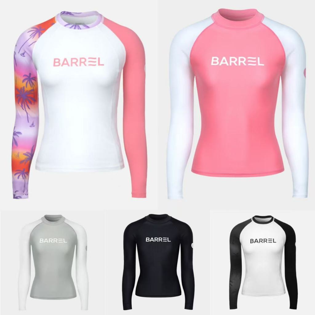 BARREL/Women's diving suit beach sun protection swimsuit long sleeved top surfing UPF50 quick drying